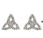 White Swarovski Crystal Trinity Stud Earrings
