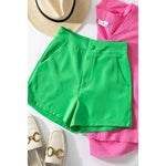 Green High-Waisted Shorts