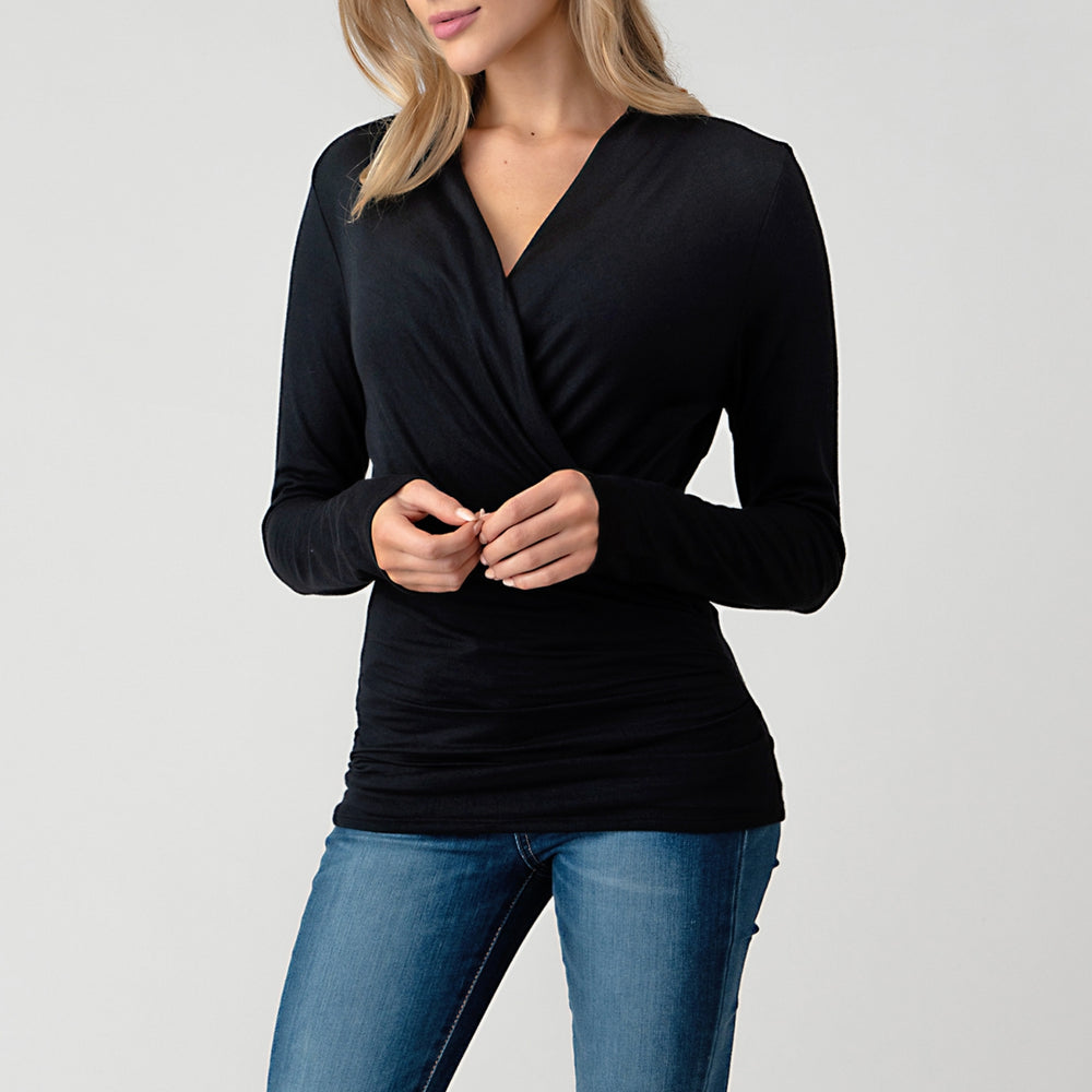 Ruched Long Sleeve Fitted Top