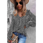 Dotted Long Sleeves Woven Blouse