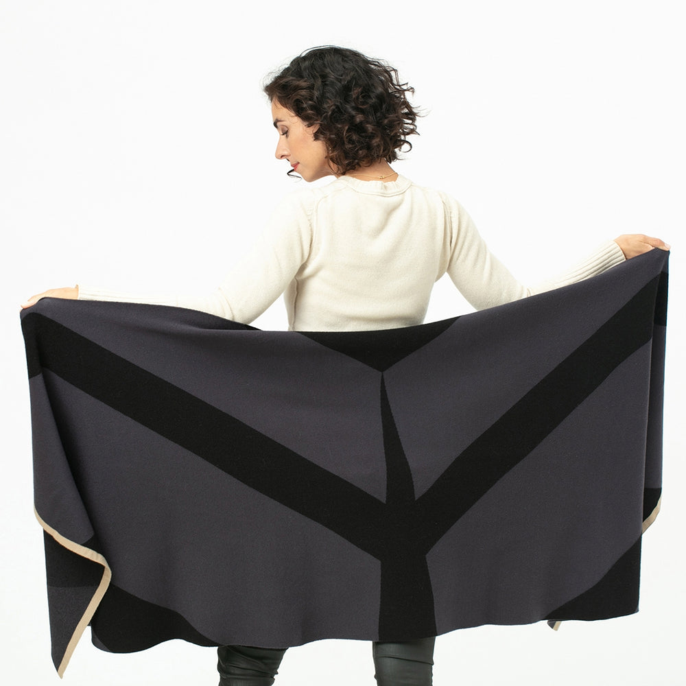 Black Knit Blanket Wrap
