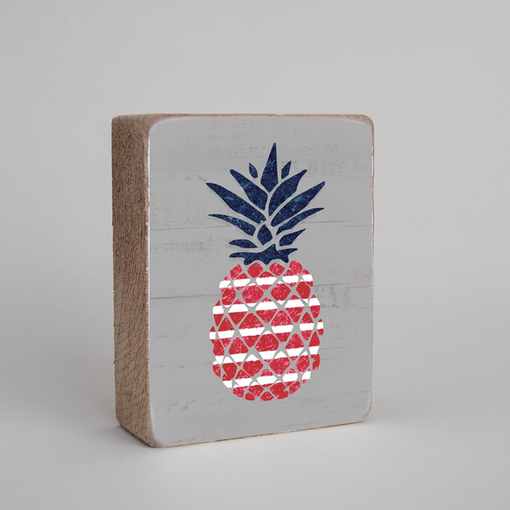 Americana Pineapple Wooden Block