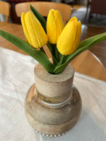 Coastal Carved Wood Bud Vase