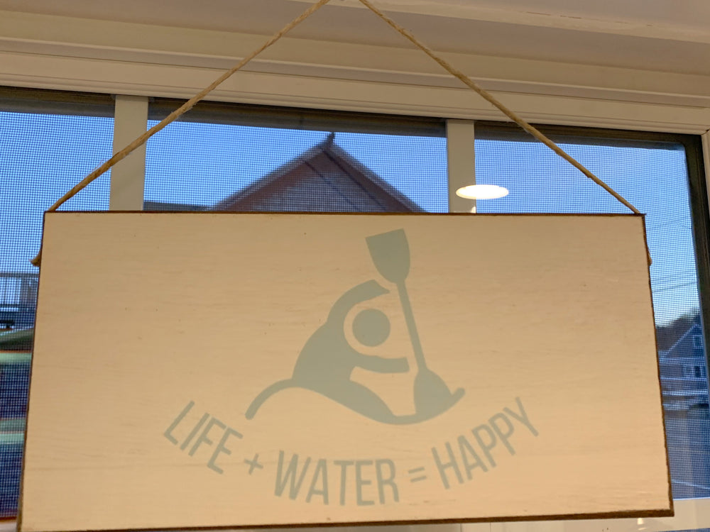 Life Water Happy SUP Twine Hanging Sign