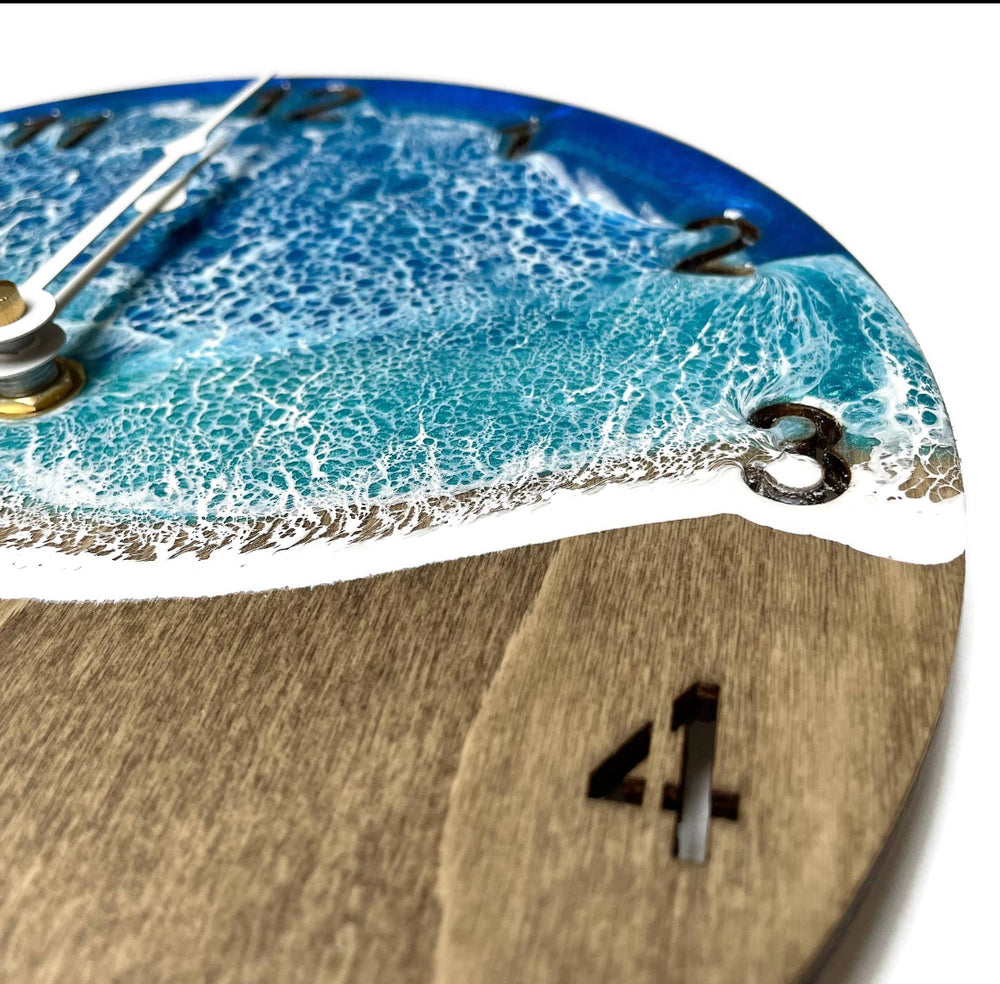 Ocean Wave Resin Clock