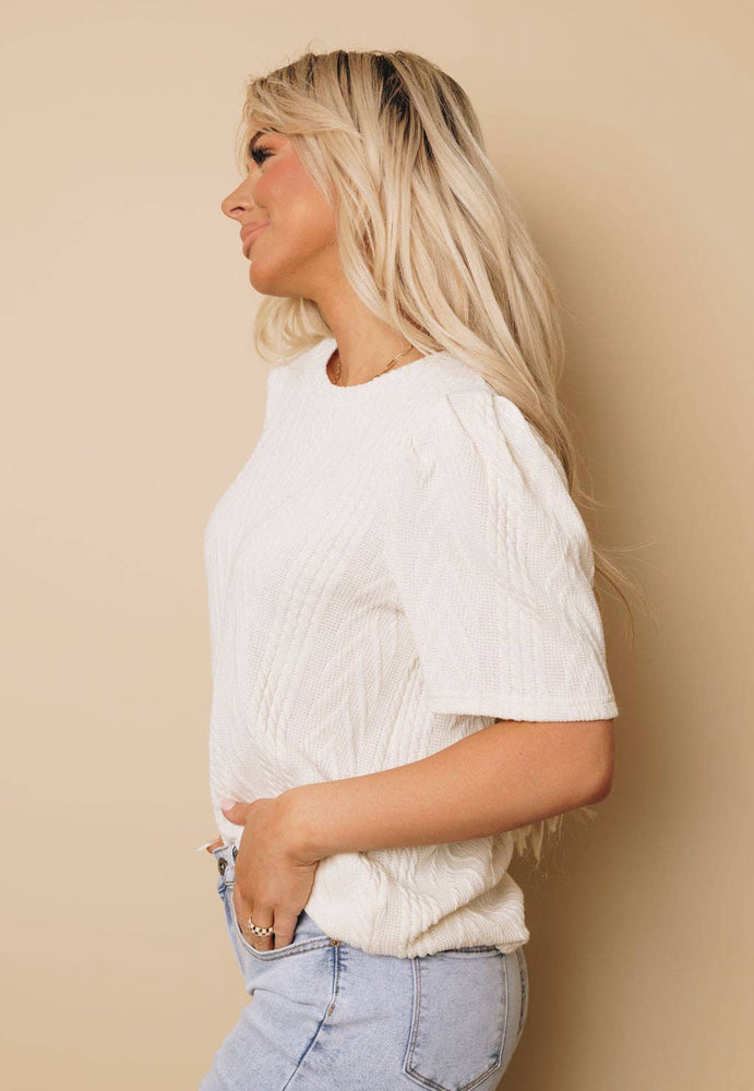 Effortless Knit Short Sleeve Sweater