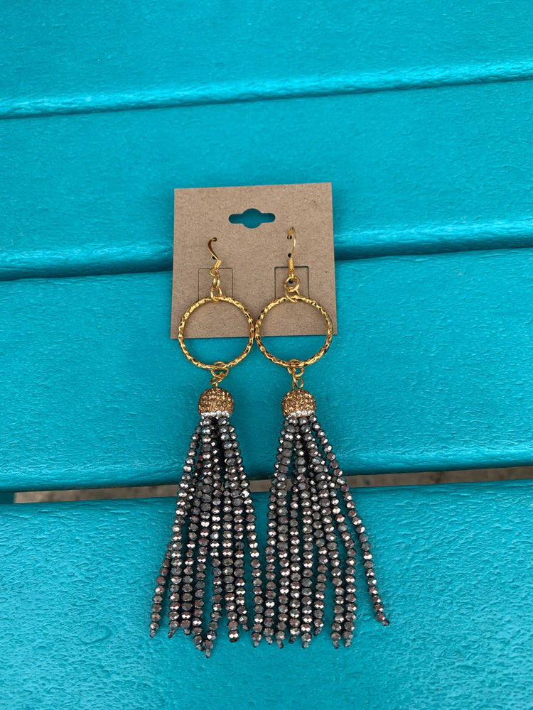 Gold and Silver Tassel Earrings