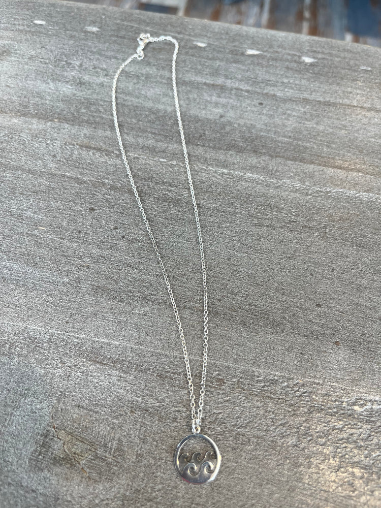 Sterling Silver Ocean Waves Necklace
