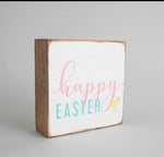Happy Easter Decorative Wooden Block