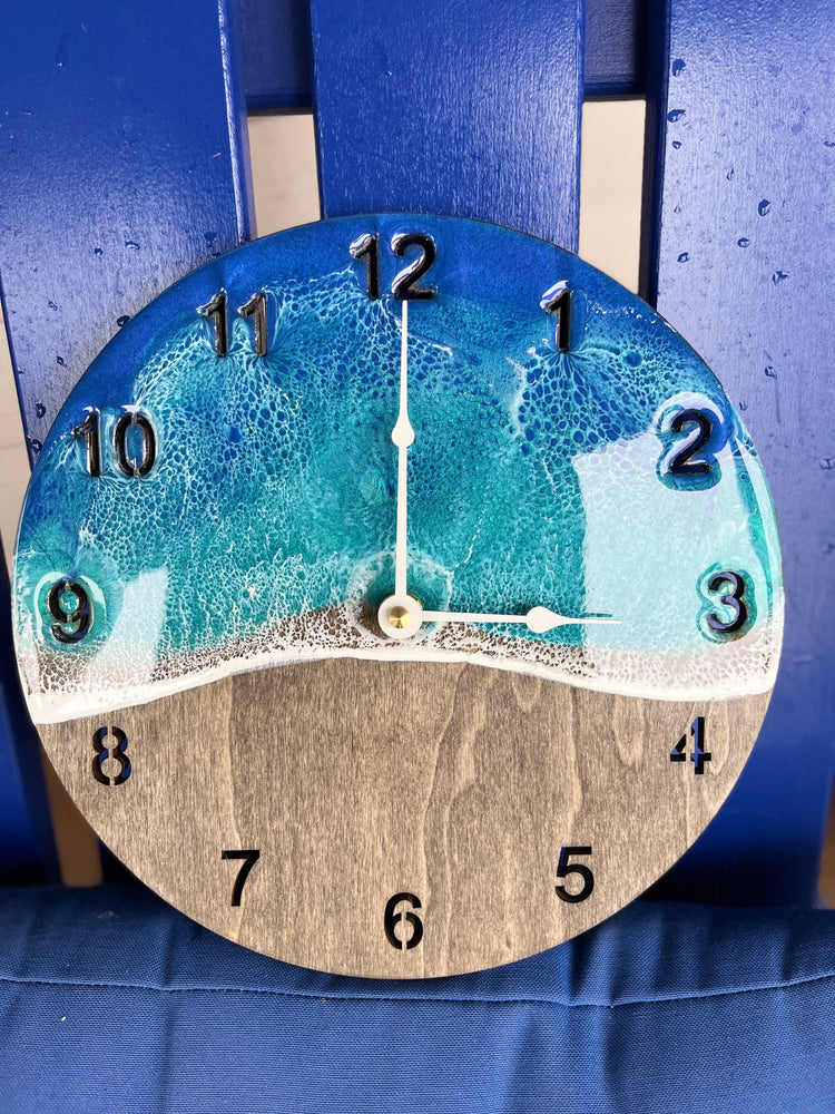Ocean Wave Resin Clock