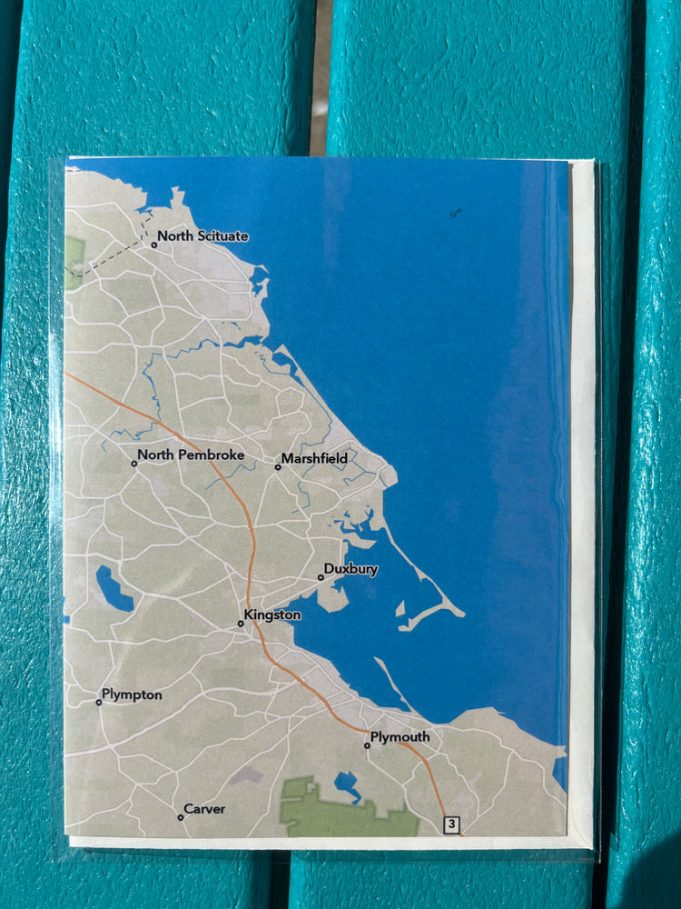 South Shore Town Map Greeting Cards