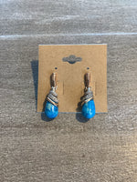 Marbled Blue and Silver Earrings