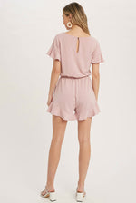 Pink Ruffle Hem Romper