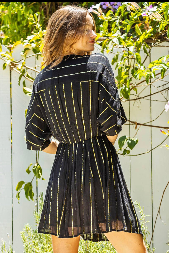 Sequin Stripe Kimono Sleeve Mini Dress – Yup Sup