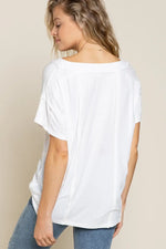 White Short Sleeve Shirt with Buttons