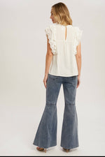 Ruffled Eyelet Lace Blouse