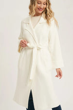 Effortless Knitted Cream Trench Coat