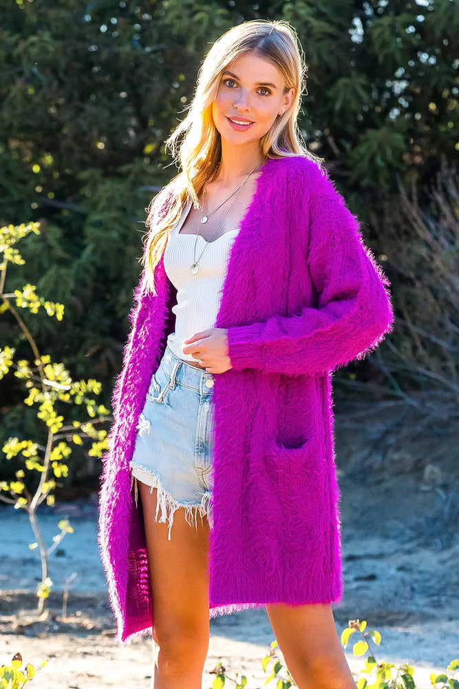 Fuzzy Cable Cardigan