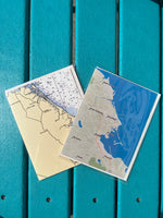 South Shore Town Map Greeting Cards