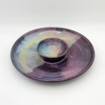 Purple Pottery Chip Dip Plate