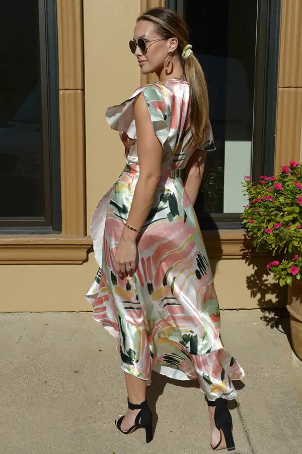 Floral Asymmetrical Maxi Dress