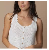 Sleeveless White Crochet Top