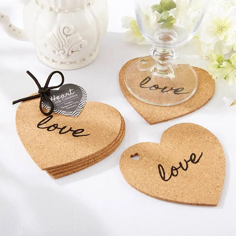 Heart Cork Coasters (Set of 4)