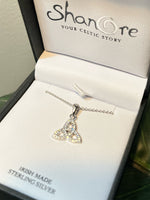 White Swarovski Crystal Trinity Pendant Necklace