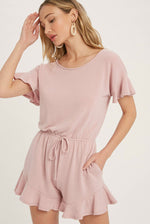 Pink Ruffle Hem Romper