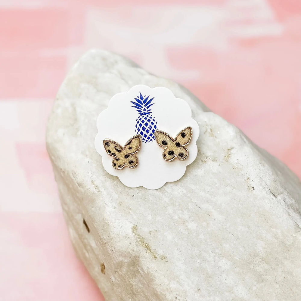 Spotted Butterfly Stud Earrings