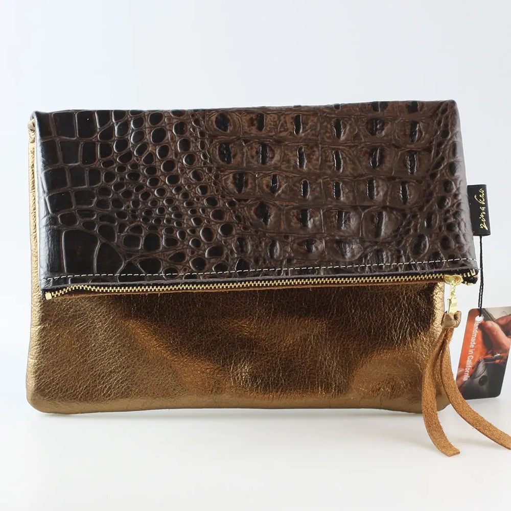 Woodland and Bronze Two Way Clutch