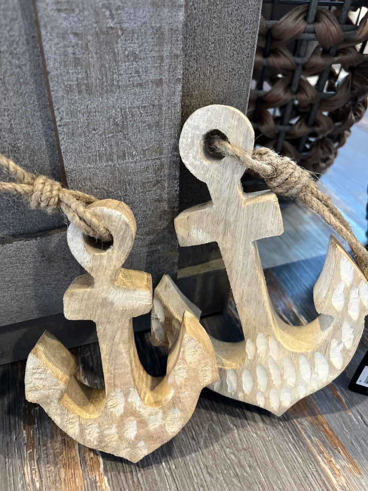 Hanging Carved Wood Anchor