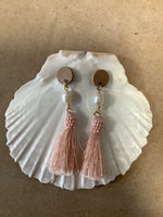 Coastal Walker Pink Tassel Earrings