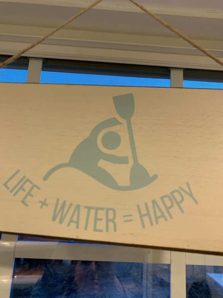 Life Water Happy SUP Twine Hanging Sign