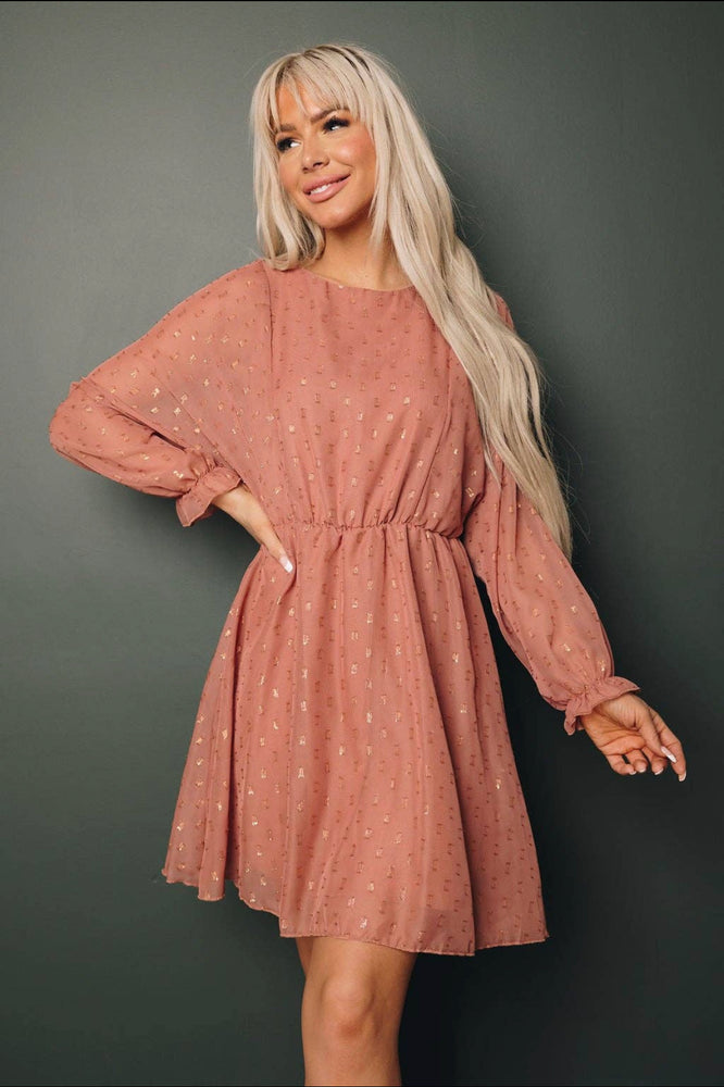 Rose Gold Chiffon Dress