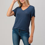 Navy Blue Women's V-Neck T-Shirt