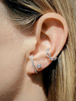 Half Oval Zircon Earrings