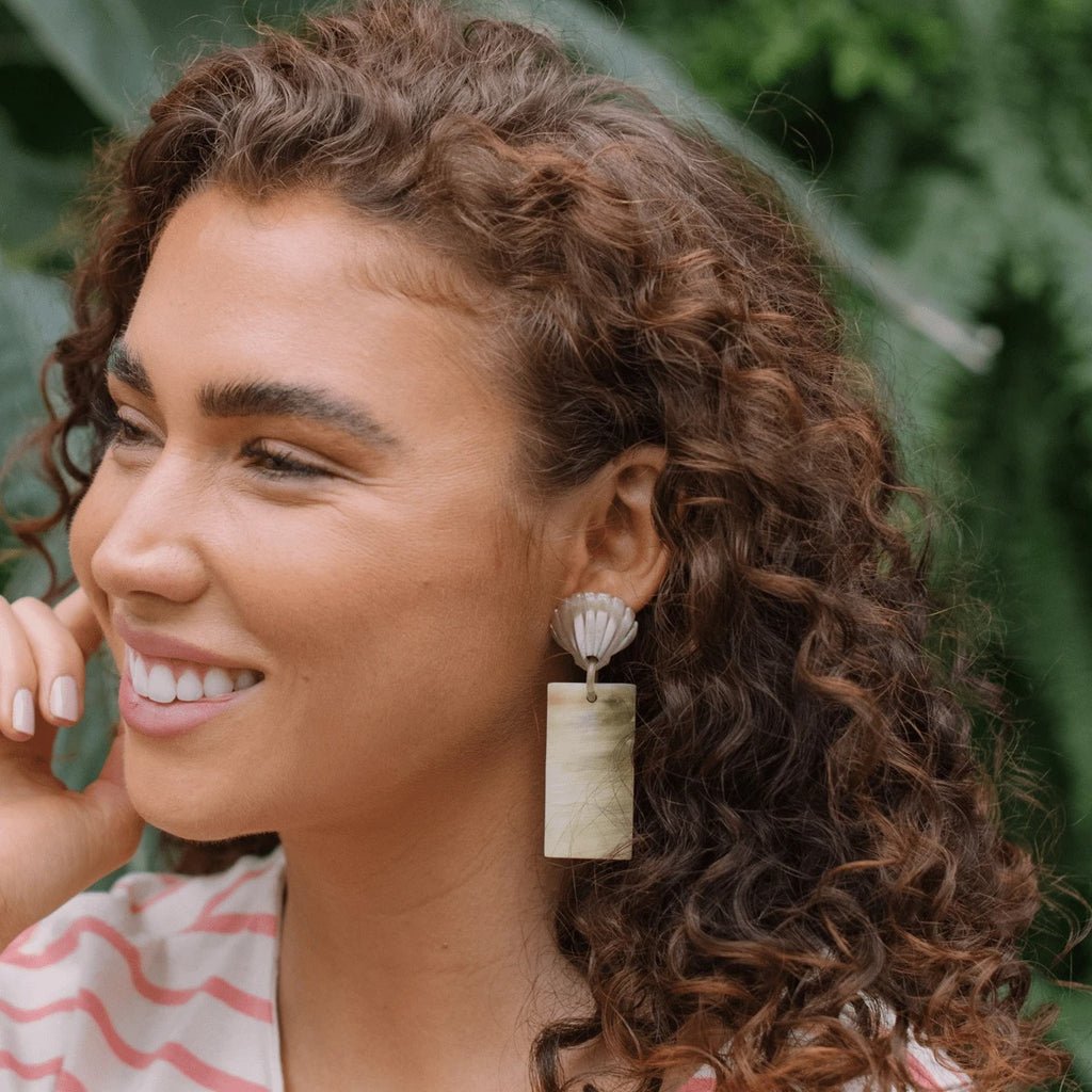 Natural Seashell Horn Earrings – Yup Sup