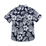 Navy Blue Pineapple Floral Shirt