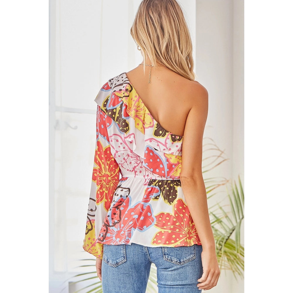 One Shoulder Print Top