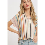 Rainbow Stripe Button Up Shirt