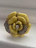 Yellow Ceramic Flower Ring